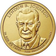  1 доллар 2015 «36-й президент Линдон Б. Джонсон» США, фото 1 