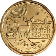  1 доллар 2011 «100 лет Центральному парку Канады» Канада, фото 1 