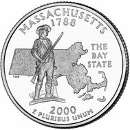  25 центов 2000 «Массачусетс» (штаты США), фото 1 