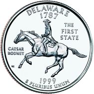  25 центов 1999 «Делавэр» (штаты США), фото 1 
