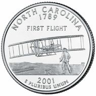  25 центов 2001 «Северная Каролина» (штаты США), фото 1 