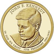  1 доллар 2015 «35-й президент Джон Ф. Кеннеди» США, фото 1 