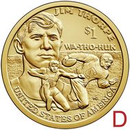  1 доллар 2018 «Джим Торп» США D (Сакагавея), фото 1 