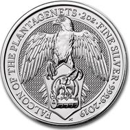  5 фунтов 2019 «Сокол дома Плантагенетов» (Звери Королевы) 2 унции BUNC, фото 1 