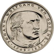  5 марок 1982 «150 лет со дня смерти Иоганна Вольфганга фон Гёте» Германия, фото 1 