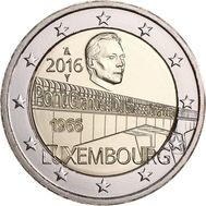  2 евро 2016 «50-летие моста великой герцогини Шарлотты» Люксембург, фото 1 