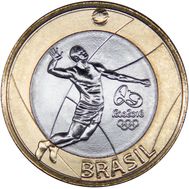 1 реал 2015 «Олимпиада в Рио-де-Жанейро. Волейбол» Бразилия, фото 1 