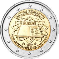  2 евро 2007 «50 лет подписания Римского договора» Бельгия, фото 1 