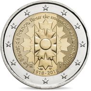  2 евро 2018 «Василёк — символ памяти» Франция, фото 1 