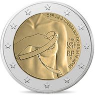  2 евро 2017 «Борьба против рака молочной железы. 25 лет розовой ленточке» Франция, фото 1 