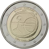  2 евро 2009 «10 лет Экономическому и валютному союзу» Финляндия, фото 1 