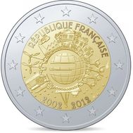  2 евро 2012 «10 лет наличному обращению евро» Франция, фото 1 