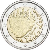  2 евро 2016 «90 лет со дня смерти Эйно Лейно» Финляндия, фото 1 