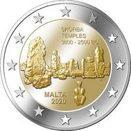  2 евро 2020 «Мегалитический храм Скорба» Мальта, фото 1 
