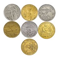  Набор 6 монет + жетон «50 лет Великой Победы» 1995 UNC в буклете, фото 1 