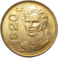  20 песо 1989 Мексика, фото 1 
