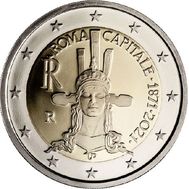 2 евро 2021 «150 лет со дня провозглашения Рима столицей» Италия, фото 1 