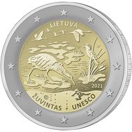  2 евро 2021 «Заповедник Жувинтас» Литва, фото 1 