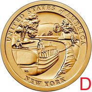  1 доллар 2021 «Канал Эри. Нью-Йорк» D (Американские инновации), фото 1 
