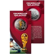  25 рублей «Чемпионат мира по футболу FIFA 2022 — Кубок» в открытке, фото 1 