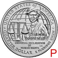  25 центов 2023 «Элеонора Рузвельт» (Выдающиеся женщины США) P, фото 1 