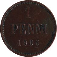  1 пенни 1905 Николай II F, фото 1 