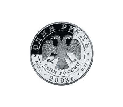  Серебряная монета 1 рубль 2003 «Малый баклан», фото 2 