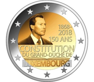  Монета 2 евро 2018 «150-летие Конституции Люксембурга» Люксембург, фото 1 