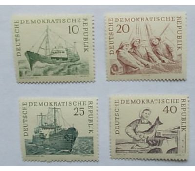  Почтовые марки «Корабли. Морское рыболовство» ГДР, 1961, фото 1 