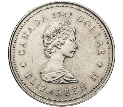  Монета 1 доллар 1982 «115 лет Конституции» Канада XF-AU, фото 2 