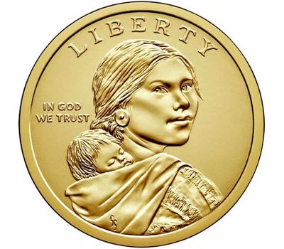  Монета 1 доллар 2017 «Письменность Чероки, Секвойя» США P (Сакагавея), фото 2 