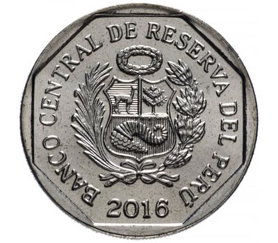 Монета 1 соль 2016 «Кабеса де Вака» Перу, фото 2 