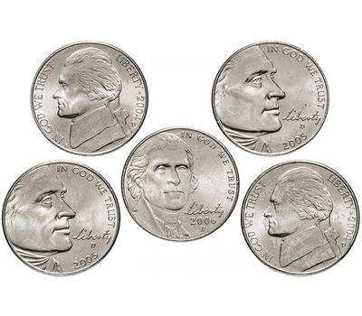  Набор 5 монет «200 лет экспедиции Льюиса и Кларка» 2004-2005 США D, фото 2 