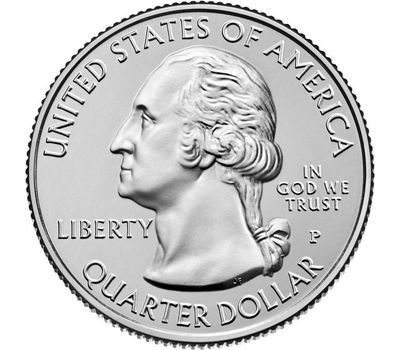  Монета 25 центов 2014 «Национальный парк Шенандоа» (22-ой нац. парк США) P, фото 2 