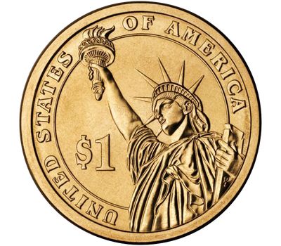  Монета 1 доллар 2012 «23-й президент Бенджамин Гаррисон» США (случайный монетный двор), фото 2 