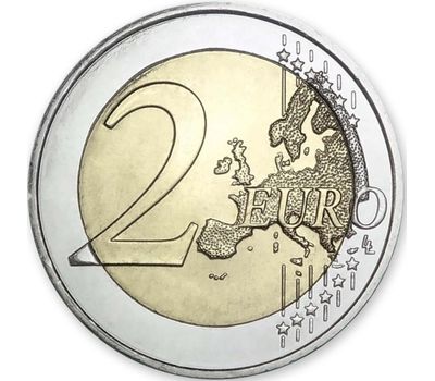  Монета 2 евро 2019 «Восход солнца» Латвия, фото 2 