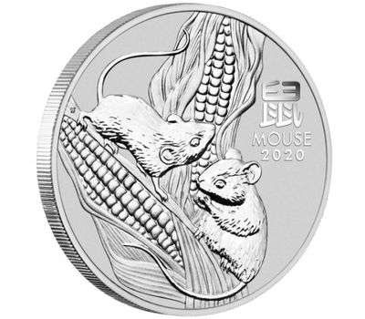  Монета 50 центов 2020 «Восточный гороскоп — Год мыши (крысы)» Австралия (серебро 1/2 унции), фото 3 