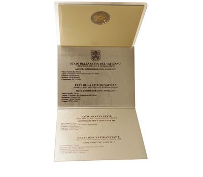  Монета 2 евро 2017 «100-летие явления Девы Марии в Фатиме» Ватикан (в буклете), фото 4 