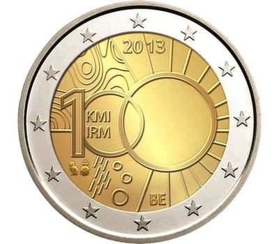  Монета 2 евро 2013 «100 лет Королевскому Метеорологическому Институту» Бельгия, фото 1 
