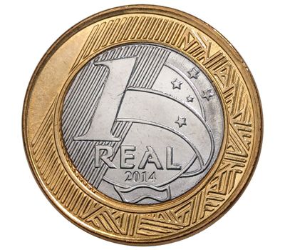  Монета 1 реал 2014 «Олимпиада в Рио-де-Жанейро. Плавание» Бразилия, фото 2 