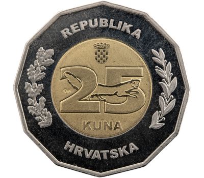  Монета 25 кун 2020 «Председательство в ЕС» Хорватия, фото 2 