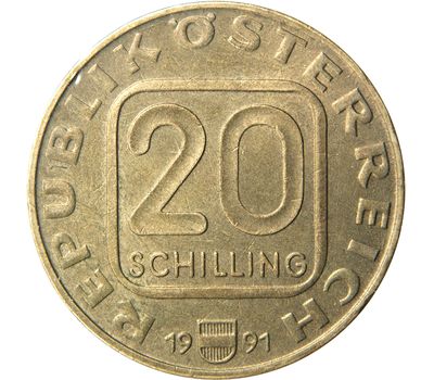  Монета 20 шиллингов 1990 «Башня Мартинстурм в Брегенце» Австрия, фото 2 