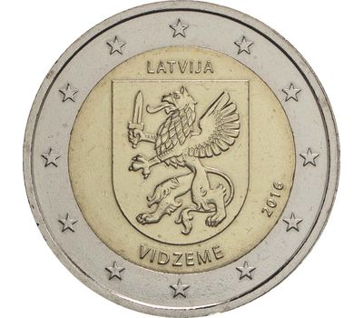  Монета 2 евро 2016 «Историческая область Видземе» Латвия, фото 1 