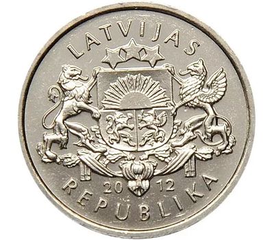  Монета 1 лат 2012 «Ёжик» Латвия, фото 2 
