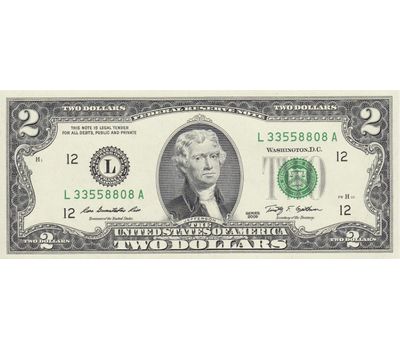  Банкнота 2 доллара 2009 США Пресс, фото 1 