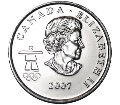  Монета 25 центов 2007 «Кёрлинг. XXI Олимпийские игры 2010 в Ванкувере» Канада, фото 2 
