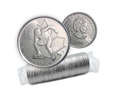  Монета 25 центов 2009 «Конькобежный спорт. XXI Олимпийские игры 2010 в Ванкувере» Канада, фото 3 