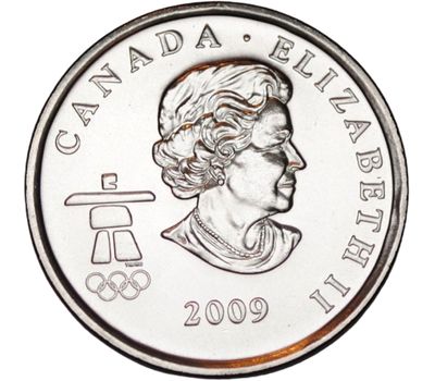  Монета 25 центов 2009 «Бег на лыжах. XXI Олимпийские игры 2010 в Ванкувере» Канада, фото 2 