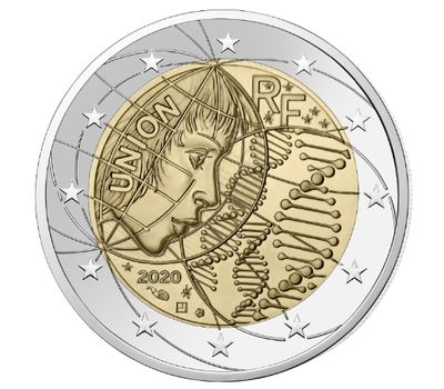  Монета 2 евро 2020 «Медицинские исследования: HEROS» Франция (в коинкарте), фото 2 