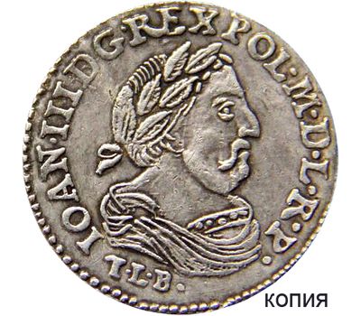  Монета орт 1682 Польша (копия), фото 1 